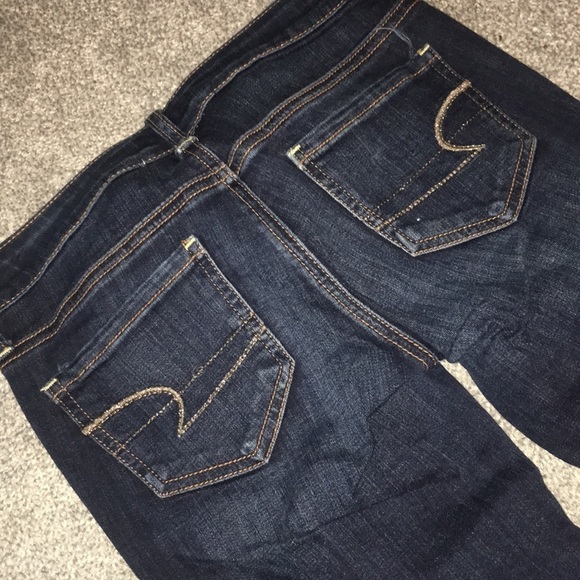 American Eagle dark wash skinny low rise jeans size 0 - Picture 2 of 4